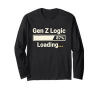 Gen Z Logic Loading Funny Meme Internet Humor Graphic Long Sleeve T-Shirt