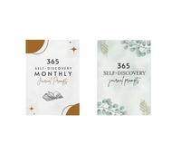 GEN:ZAI 365 Self-Discovery Journal Prompts Set of 2 - Daily & Monthly Mindfulness Prompt Books - A5 Portable Journaling Notebooks for Reflection, Mental Wellness, Self-Awareness & Personal Growth