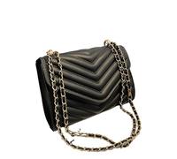 GEN:ZAI Bag Chain Shoulder Strap Quilted Handbag Ladies Cross Party Leather Wedding UK Brand (Black)
