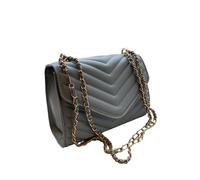 GEN:ZAI Bag Chain Shoulder Strap Quilted Handbag Ladies Cross Party Leather Wedding UK Brand (Blue)