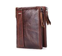 GEN:ZAI Leather Wallet Anti RFID Wallet Men Safe Contactless Id Protection (Brown)