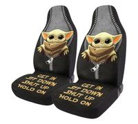 GENANY Baby Alien Cute Star Movie 2 Front Car Seat Covers for Car Truck Sedan SUV, Durable Automotive Seat Covers, Breathable Bucket Seat Covers, Protective Interior Accessory