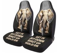 GENANY Elephant Cute Animal 2 Front Car Seat Covers for Car Truck Sedan SUV, Durable Automotive Seat Covers, Breathable Bucket Seat Covers, Protective Interior Accessory