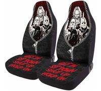 GENANY Horror Movie Characters 2 Front Car Seat Covers for Sedan Truck SUV, Car Gifts, Bucket Seat Cover, Protective Interior Accessory, Halloween Auto Gifts, Christmas Car Decor