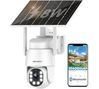 GENBOLT 2K AOV WiFi Solar Security Camera Outdoor Wireless, 7/24 Recording Home Surveillance IP Camera PTZ with 90FT AI Detection, 8W 10400mAh Battery Powered CCTV Camera [2.4 & 5GHz]