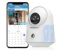 GENBOLT 2K WiFi Indoor House Security Camera Wireless, Pan Tilt Pet Camera with 4800mah Battery Powered, IP Camera CCTV Nanny Dog Cam Baby Monitor with PIR Detection