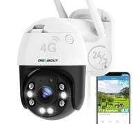 GENBOLT 3G/4G LTE Security Camera Outdoor No WiFi,Cellular CCTV Camera 25FPS with Sim Card,IP Surveillance Camera Wired 24/7 Recording Humanoid Detection,Auto Tracking,Color Night Vision [DC&PoE]
