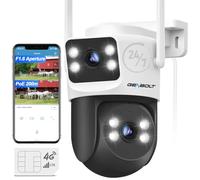 GENBOLT 3G/4G LTE Security Camera Outdoor No WiFi, Dual Lens PoE Surveillance Camera CCTV with Sim Card Cellular, 24/7 Recording Plug in Wired IP Cam with Auto Tracking Human Detection