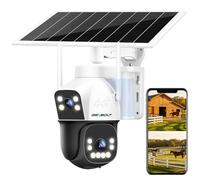 GENBOLT 4G AOV Cellular Solar Security Camera Outdoor Wireless With Sim | 7/24 Recording, 3MP*2, Easy to install, 8W 15600mAh Battery Operated, Auto Tracking, IP CCTV Camera Outdoor Solar-Powered