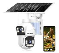 GENBOLT AOV WiFi Solar Security Camera Outdoor Wireless 15600mAh Battery | 2.5K HD,2.4&5 GHz WiFi, Dual View, 7/24 Recording, 90FT AI Detection, IP CCTV Camera, Auto Tracking, Color Night Vision