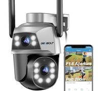 GENBOLT Dual Lens Wi-Fi Security Camera Outdoor, PoE CCTV IP Camera | 2.4&5GHz, Auto Tracking, Humanoid Detection, PTZ, 24/7 Recording, Color Night Vision, No Monthly fee, IP66