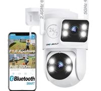 GENBOLT WiFi Security Camera Outdoor Dual Lens, 2.4/5GHz PoE Camera with Dual View, CCTV IP Camera 7/24 Recording Cloud Storage Upgraded with Color Night, Auto Tracking Humanoid Detection [DC&PoE]