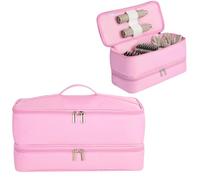 GENCAM Double-Layer Carrying Case for Shark Flexstyle, Travel Case for Shark Flexstyle/FlexFusion, Portable Storage Organizer Bag for Shark Flexstyle/Dyson Airwrap Styler and Attachments, Pink