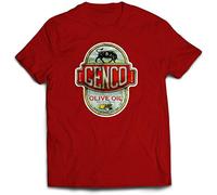 Genco Olive Oil T-Shirt Joke Funny Gangster Mafia Movie Film Novelty Tee Top Unisex Twin Needle Collar 100% Combed Ringspun Cotton High Stitch Density Extreme Comfort (Red Prime, Medium)