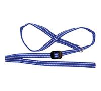 Gencon - All-in-One Anti Pull Dog Lead and Headcollar - Figure of 8 Dog Lead with Soft Loop Handle, Gentle Control - Right Hand - Washable - UK Made - Blue/White