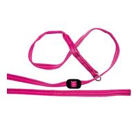 Gencon - All-in-One Anti Pull Dog Lead and Headcollar - Figure of 8 Dog Lead with Soft Loop Handle, Gentle Control - Left Hand - Washable - UK Made - Pink/Burgundy