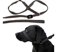 Gencon - All-in-One Anti Pull Dog Lead and Headcollar - Trainer Approved - Figure of 8 Dog Lead with Soft Loop Handle, Gentle Control - Left Hand - Washable - UK Made - Black/Silver