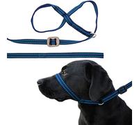 Gencon - All-in-One Anti Pull Dog Lead and Headcollar - Trainer Approved - Figure of 8 Dog Lead with Soft Loop Handle, Gentle Control - Right Hand - Washable - UK Made - Navy/Jade
