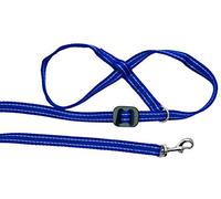 Gencon - Clip-to-Collar Dog Headcollar and Lead - One Size Dog Training & Behaviour Aid - Soft & Gentle Design with Trigger Clip - Right - Machine Washable - Made in Britain - Blue/White