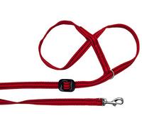 Gencon - Clip-to-Collar Dog Headcollar and Lead - One Size Dog Training & Behaviour Aid - Soft & Gentle Design with Trigger Clip - Left - Machine Washable - Made in Britain - Red/Black