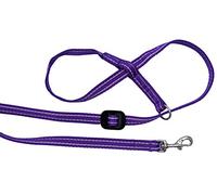 Gencon - Clip-to-Collar Dog Headcollar and Lead - One Size Dog Training & Behaviour Aid - Soft & Gentle Design with Trigger Clip - Left - Machine Washable - Made in Britain - Purple/Pink