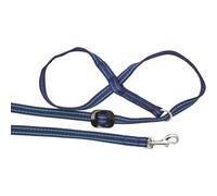 Gencon - Clip-to-Collar Dog Headcollar and Lead - One Size Dog Training & Behaviour Aid - Soft & Gentle Design with Trigger Clip - Left - Machine Washable - Made in Britain - Navy/Jade