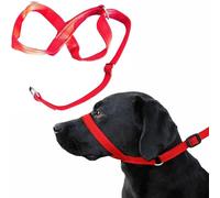 Gencon - Extra-Wide Anti Pull Dog Headcollar - Trainer Approved - Soft & Gentle Control - Practical Dog Training & Behaviour Aid - Left Hand - UK Made - Doesn't Include Lead - Red