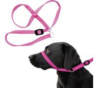 Gencon - Medium Size Anti Pull Dog Headcollar - Trainer Approved - Soft & Gentle Control - Practical Dog Training & Behaviour Aid - Right Hand - UK Made - Doesn't Include Lead - Pink/Burgundy