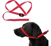 Gencon - Small Size Anti Pull Dog Headcollar - Trainer Approved - Soft & Gentle Control - Practical Dog Training & Behaviour Aid - Right Hand - UK Made - Doesn't Include Lead - Red/Black