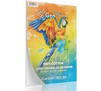 GenCrafts 100% Cotton Watercolor Paper Pad - A4 8.3x11.7-20 Sheets (140lb/300gsm) - Cold Press Acid Free Art Sketchbook Pad for Painting & Drawing, Wet, Mixed Media
