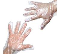 GENDA Disposable Poly Plastic Gloves, Latex Free, Powder Free, PE Material, Large, 100 Count, for Kitchen, Food Prep, Cleaning, Gardening, Painting