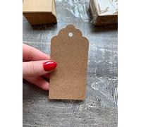 GENDA Handmade Round Kraft Paper Gift Tags, 100pcs, 5cm Diameter, with Free 30m Jute String, DIY Luggage Tag Labels (Brown)