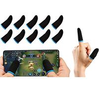 GENDA PUBG Mobile Phone Finger Sleeves for Gaming | Anti-Sweat Breathable Finger Sleeve Gloves for Gaming | Thumb Sleeves Mobile Gaming | Gamer Gloves | Pack of 10 (Blue)