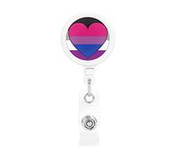 Gender Bisexual Bi Pride Retractable Badge Holder Reel Clip Id Card Holder forNurse Student Office Worker