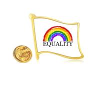 Gender Difference And Identity Rainbow Equality Golden Metal Flag Lapel Pin Badge