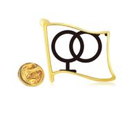 Gender Difference Equality Between Men Women Rainbow Golden Metal Flag Lapel Pin Badge