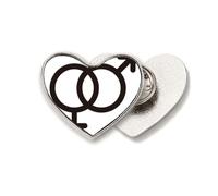 Gender Difference Equality Between Men Women Rainbow Heart Metal Pin Brooch Clip Love