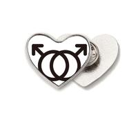 Gender Difference Identifying Male-Male Equality Heart Metal Pin Brooch Clip Love