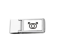Gender Difference Identifying Male-Male Equality Slim Money Clip Stainless Holder Pocket Wallet