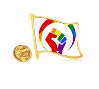 Gender Differences Around Rainbow Equality Golden Metal Flag Lapel Pin Badge