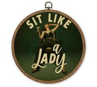 Gender Equality Modern Women Round Frame Wall Art Women Empowerment Decor Feminist Art Modern Girly Sit Like A Lady Prints for Living Room Dorm Bar Bedroom Wall Decor Inspirational Home Accent