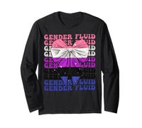 Gender Fluid Gender Queer Pride Flag LGBTQ Girl Coquette Long Sleeve T-Shirt