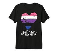 Gender Fluid Pride Flag Fluidity Rocks Funny Genderfluid Premium T-Shirt