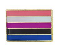 Gender Fluid Pride LBGTQ Rectangular Flag Metal Pin Badge