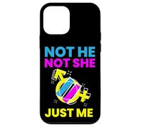 Gender Fluidity "Not He Not She Just Me" Non-Binary Pride Case for iPhone 12 mini