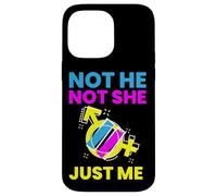 Gender Fluidity "Not He Not She Just Me" Non-Binary Pride Case for iPhone 14 Pro Max