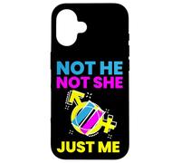Gender Fluidity "Not He Not She Just Me" Non-Binary Pride Case for iPhone 16