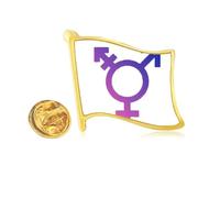 Gender Identity Rainbow Equality Golden Metal Flag Lapel Pin Badge