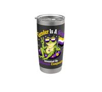 Gender is A Scam Non Binary Frog Enby Flag Stainless Steel Insulated Tumbler