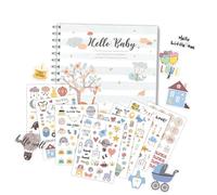Gender Neutral Baby Journal Memory Book Scrapbook Photo Album for First Year Book from Pregnancy to Age 1 Unisex